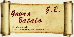 Gavra Batalo vizit kartica
